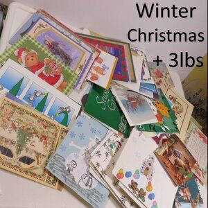 CHRISTMAS - WINTER Greeting Cards (Used) and other Craft Items MIXTURE